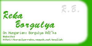 reka borgulya business card